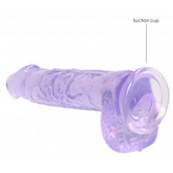 Real Rock Crystal Gode Crystal Clear 12 x 3cm Violet